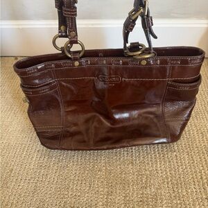 Coach Dark Brown Leather Shoulder Bag